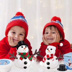BANBBUR snowman figures assembly closeup showcasing air-dry clay ease and smooth shaping.