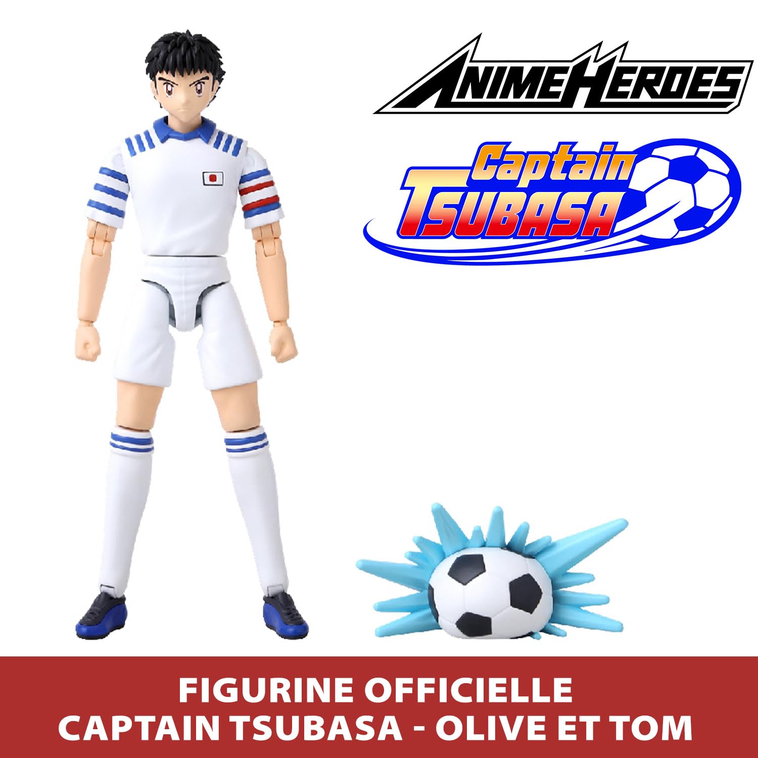 Bandai Captain Tsubasa Ozora with determined stare portrait for shelf centerpiece