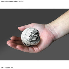 Bandai Death Star II vehicle model detail highlights iconic features for collectors.