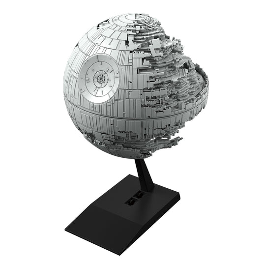 Bandai Death Star II vehicle model parts reveal crisp panel detail for a satisfying build.