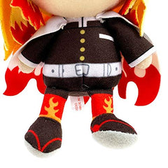 Bandai Demon Slayer Kyojuro Rengoku chibi plush gift-ready, perfect for fans