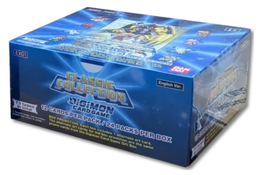 Bandai Digimon EX-01 Classic Collection Box front view, ideal for quick game setup and display.