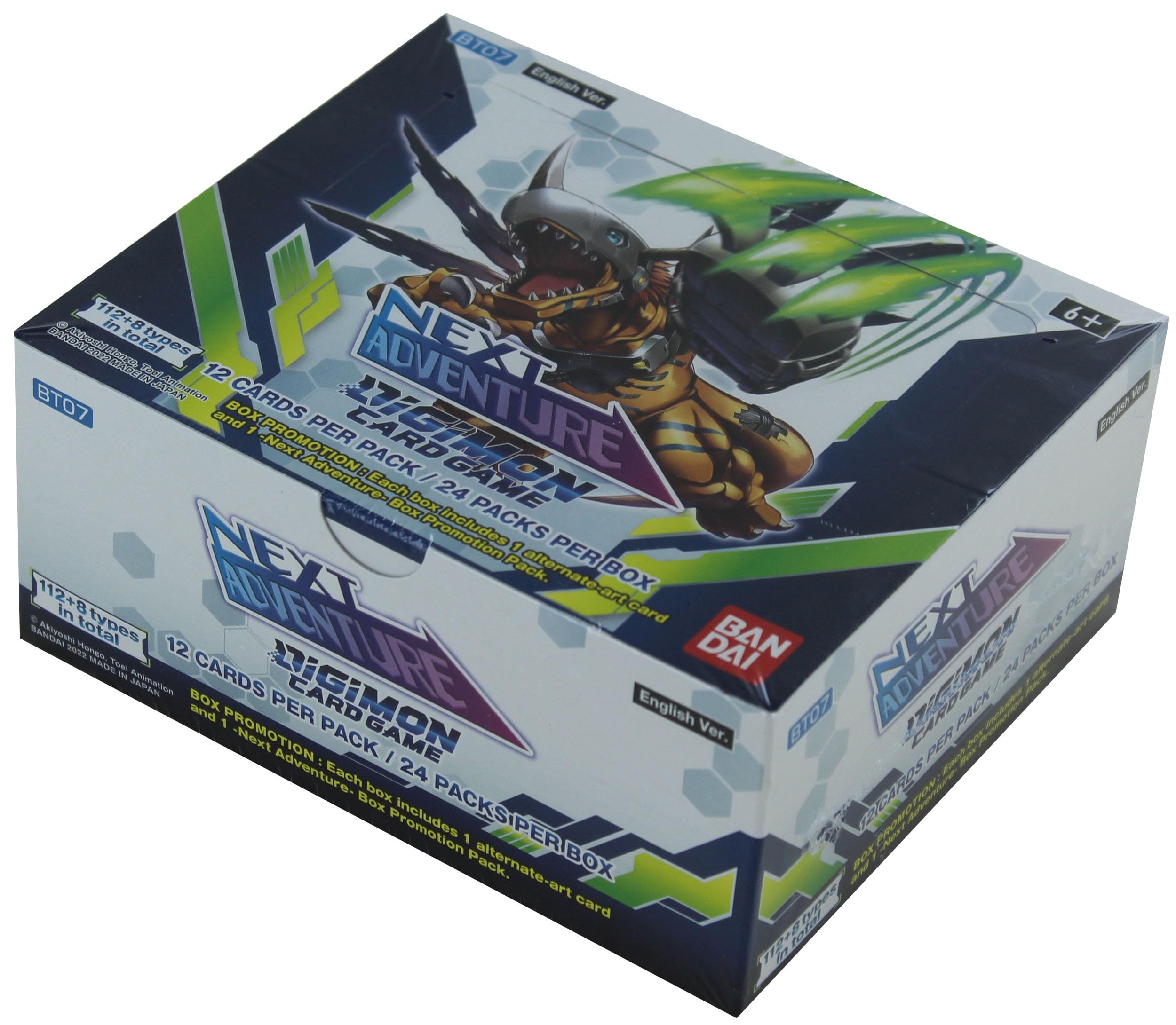 Bandai Digimon Next Adventure box cover art emphasizes theme and collectability.