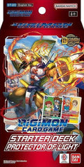 Bandai Digimon Protector of Light ST-20 deck cards layout showing color variety and Scramble cards