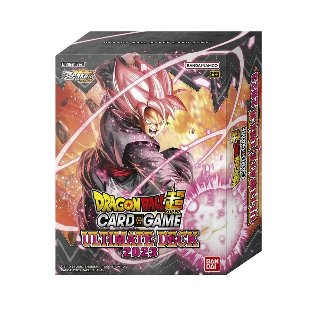 Bandai Dragon Ball Super Ultimate Deck 2023 front cover with silver foil cards for tournament-ready play