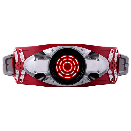 Bandai DX Kamen Rider No.2 belt front view with LED lights for dramatic transformation.
