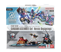 Bandai Gundam Card Game Assemble Starter Set Heroic Beginnings with three miniatures for immersive play