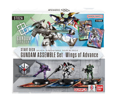 Bandai Gundam Card Game Assemble Starter Set Wings of Advance—50 cards and three Gunpla Minis for tabletop play