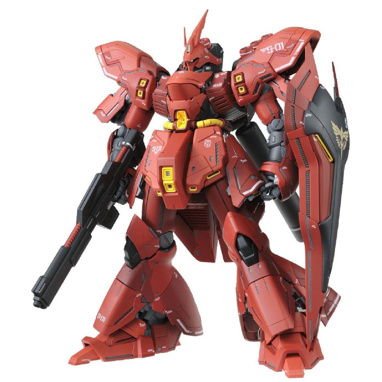 Bandai Hobby MG Sazabi Version Ka model showing interior detail panels for display