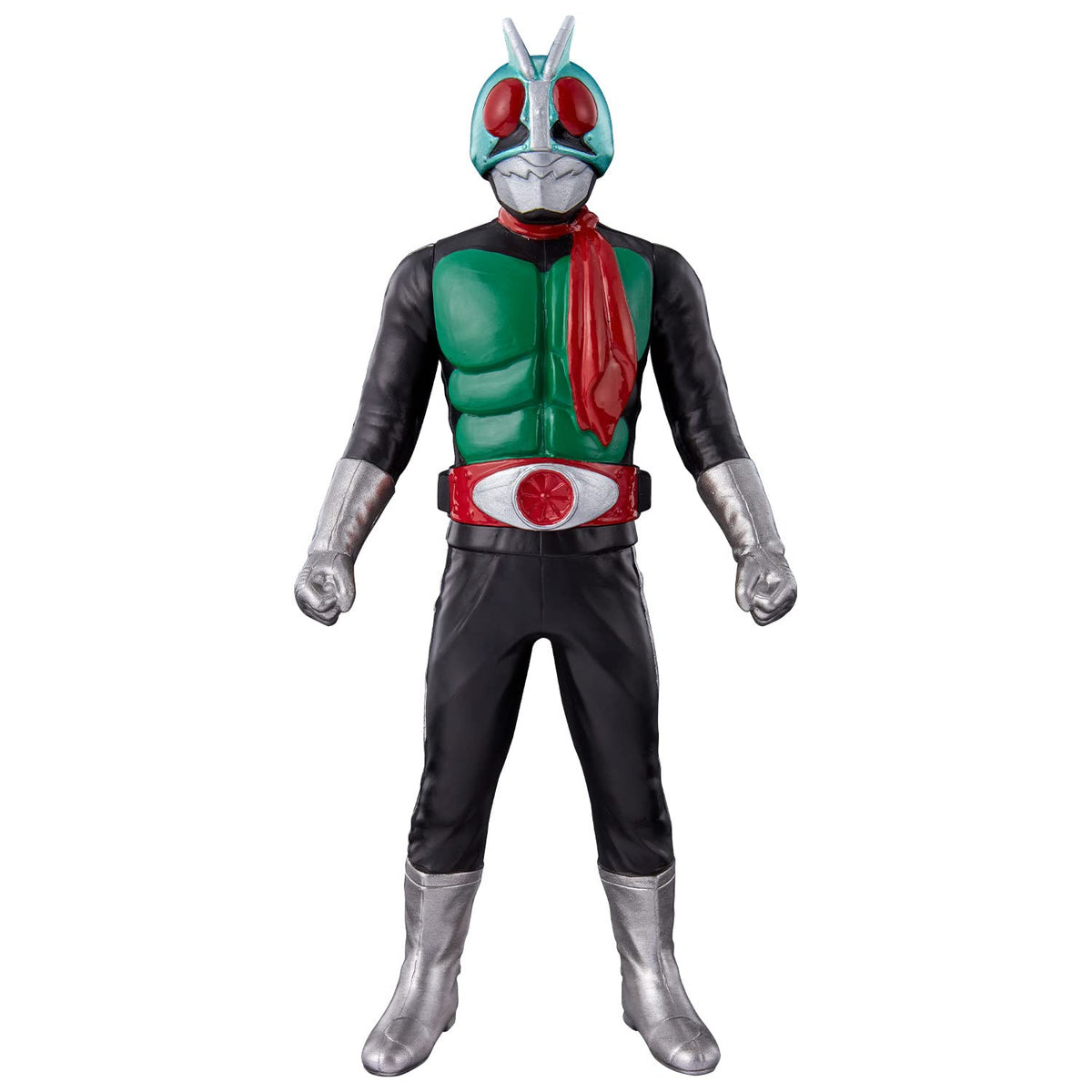 Bandai Kamen Rider New 1 soft vinyl figure for play and display.