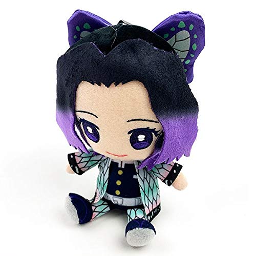 Bandai Kocho Shinobu chibi plush with soft fabric, cozy texture for fans
