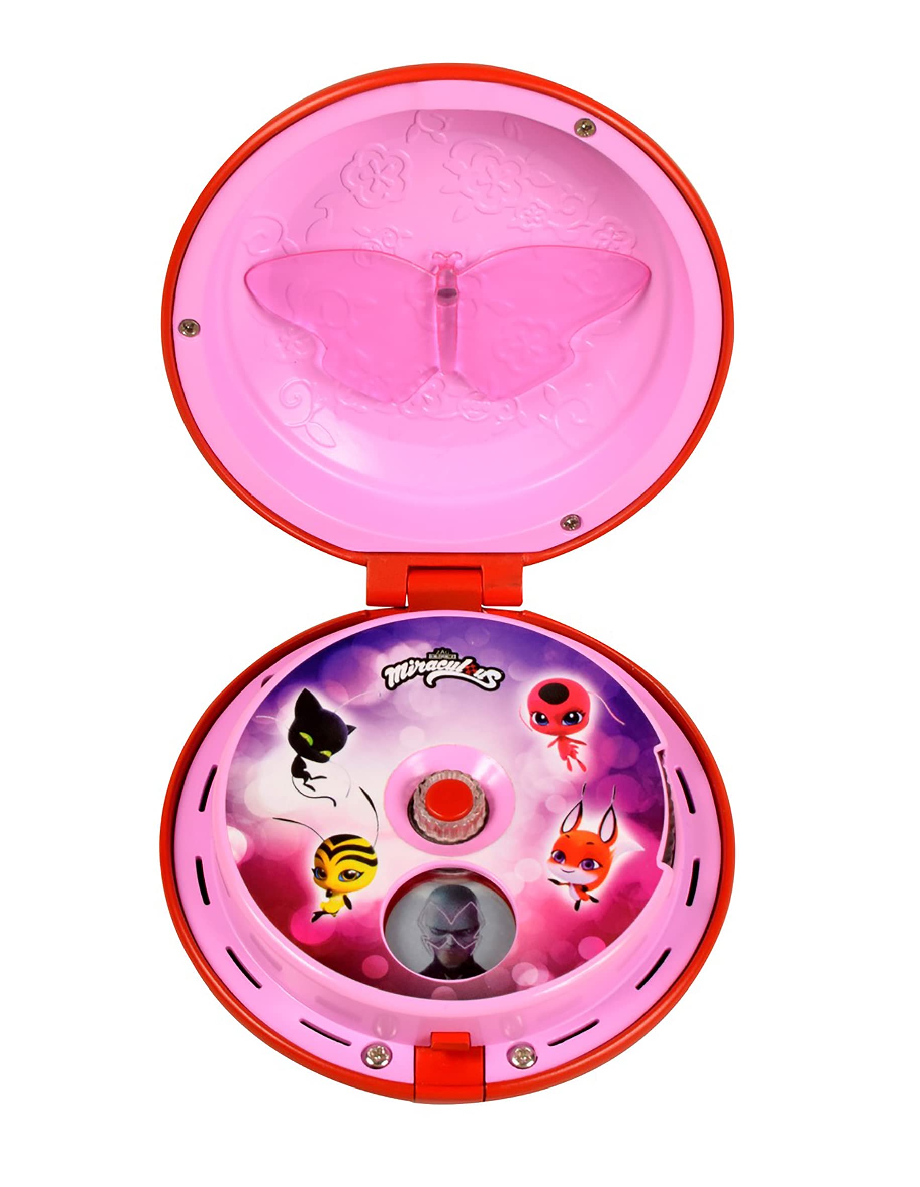 Bandai Miraculous Ladybug Yoyo Communicator worn as a dress-up phone for pretend play.