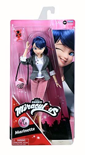 Bandai Miraculous Marinette doll with Kwami Tikki for imaginative storytelling.