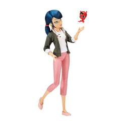 Bandai Miraculous Marinette doll with rooted hair for styling and dressing.