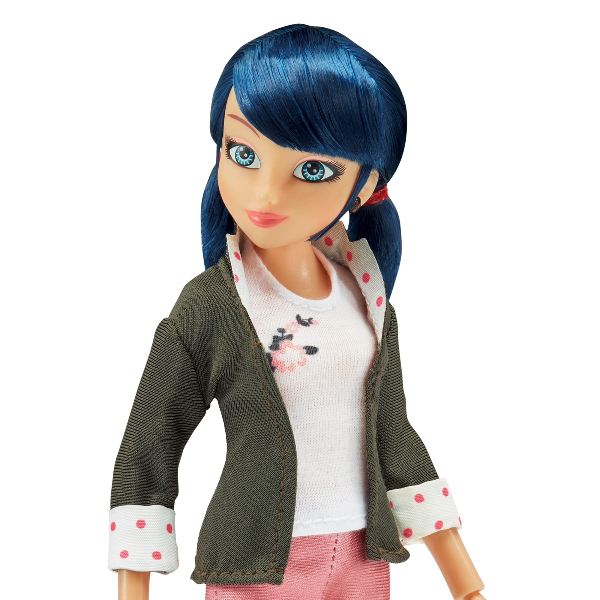 Bandai Miraculous Marinette 26cm doll with signature accessories set.