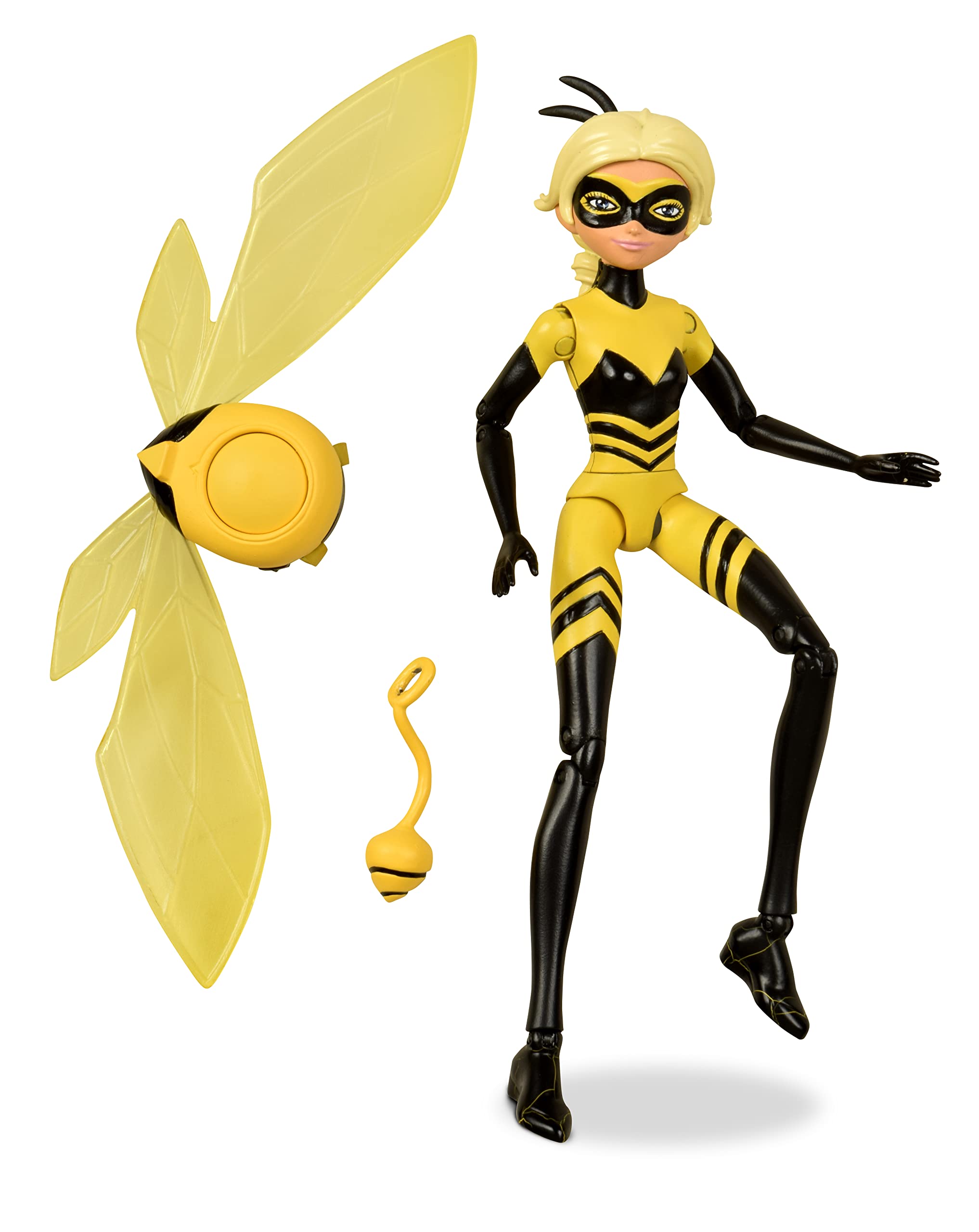 Bandai Miraculous Queen Bee doll, 12cm tall, poseable for dynamic play.