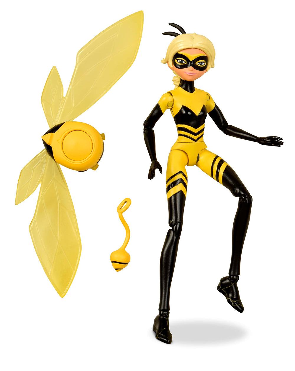 Bandai Miraculous Queen Bee doll, 12cm tall, poseable for dynamic play.