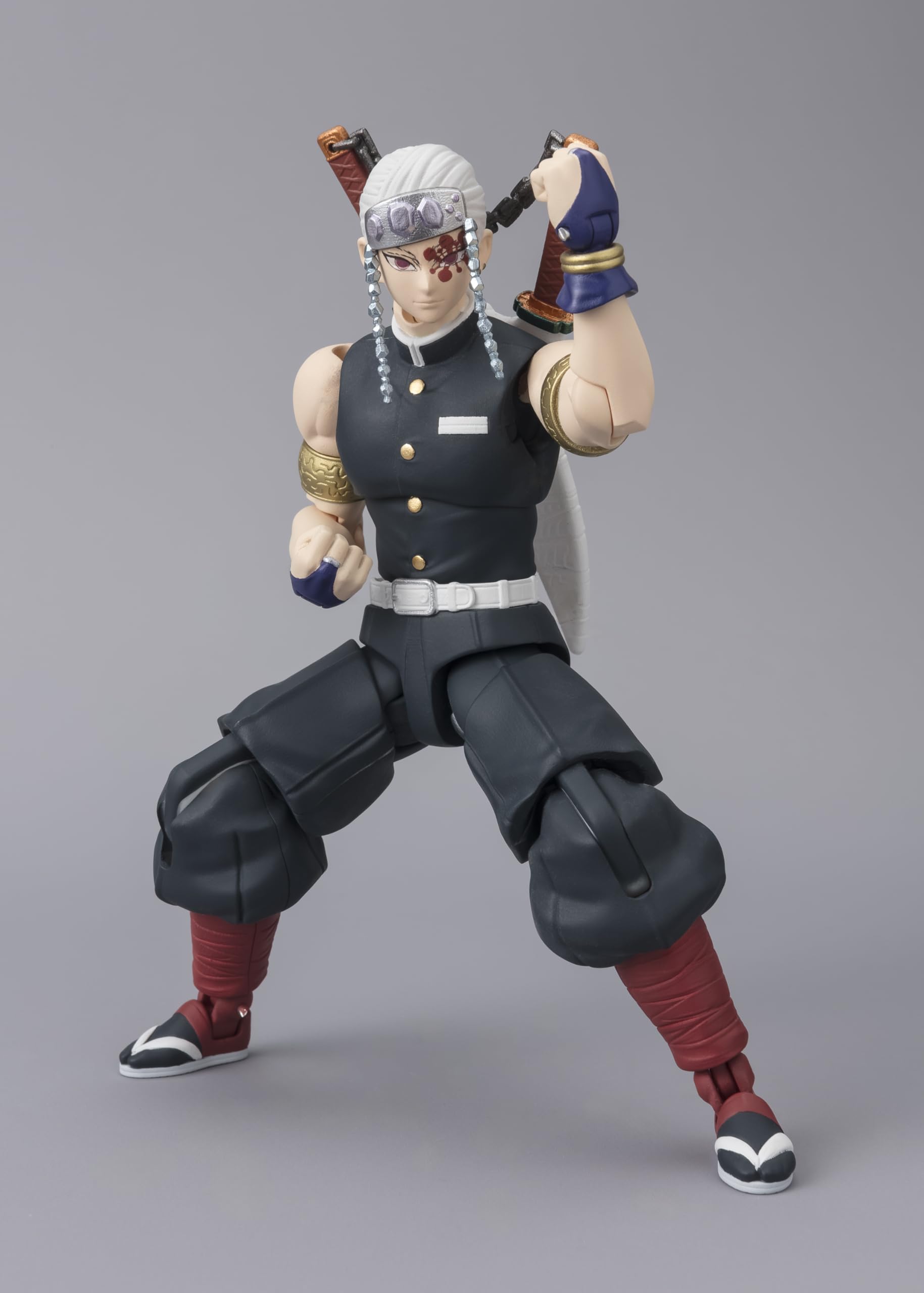 Bandai Namco Tengen Uzui figure shows 27 articulation points for dynamic posing.