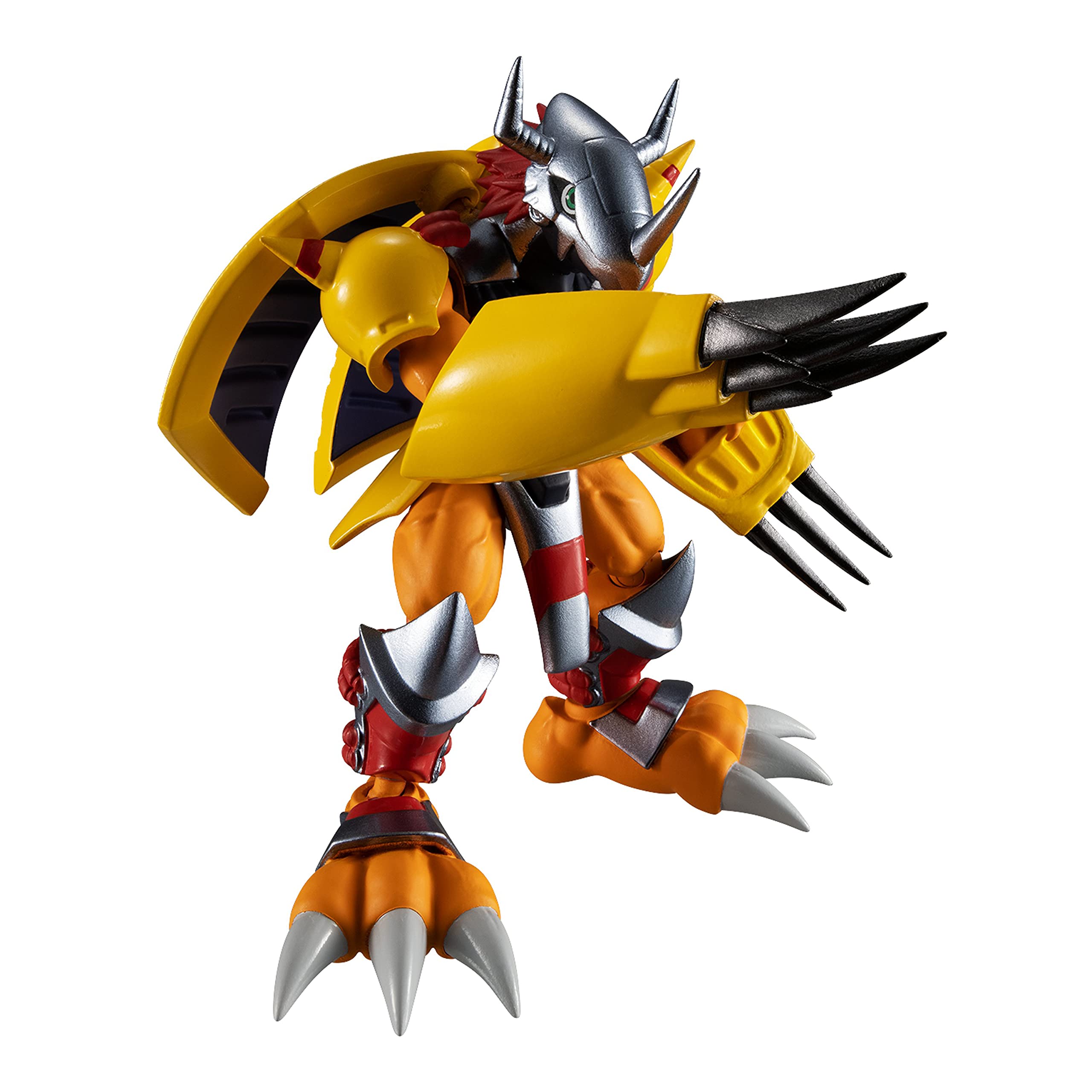 Bandai Namco Digimon WarGreymon SHODO figure back view shows detailed armor.