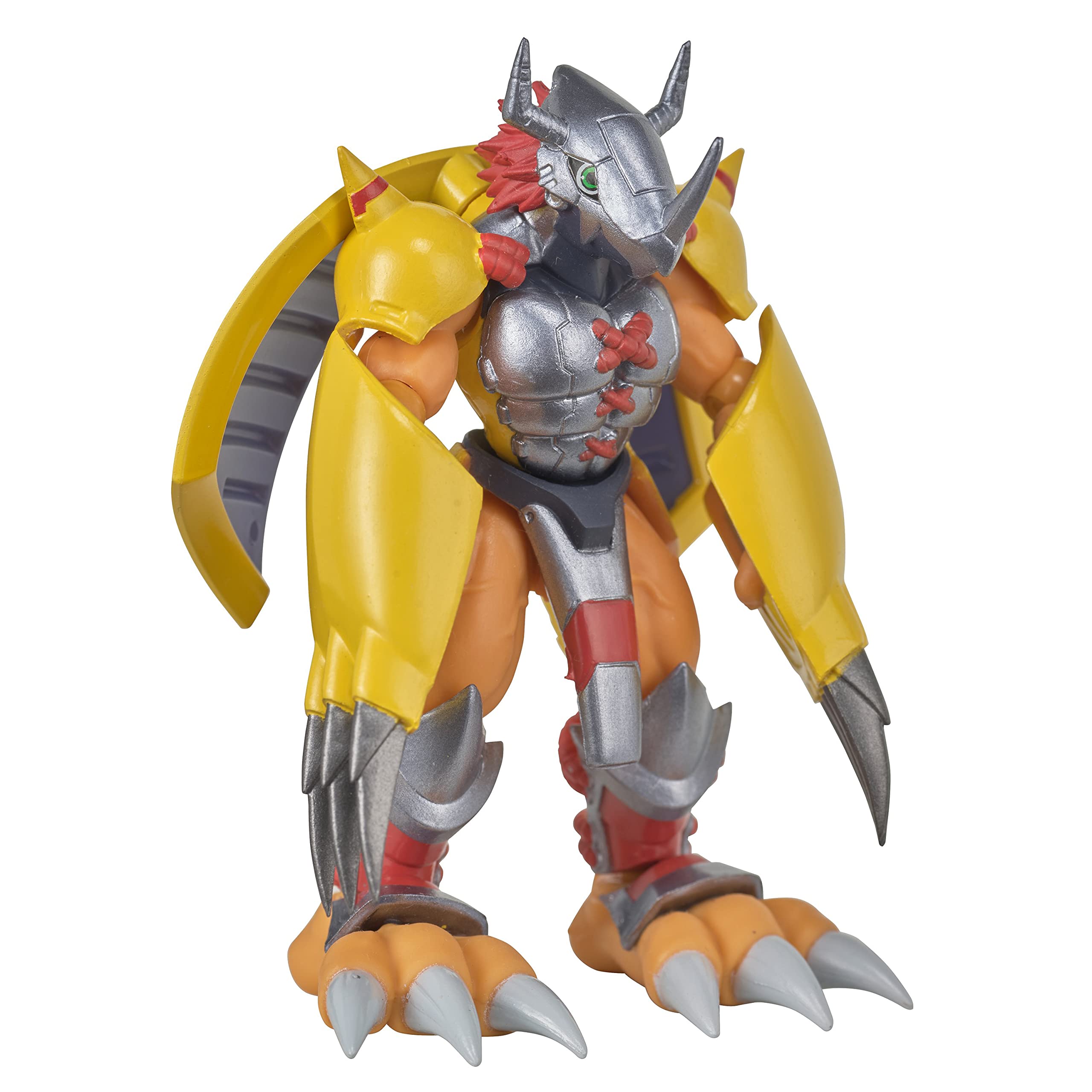 Bandai Namco Digimon WarGreymon SHODO figure stands about 3.5 inches tall.
