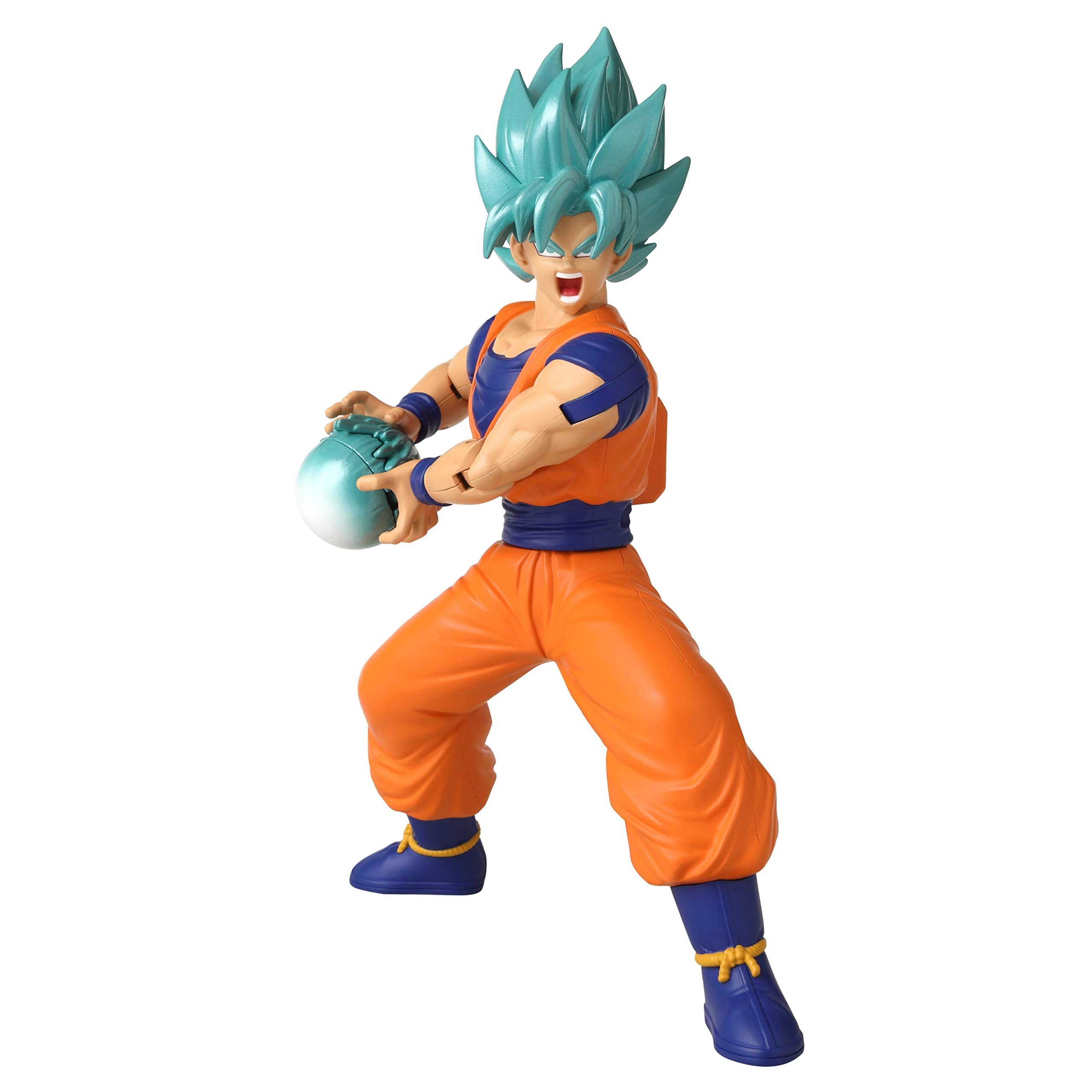 Bandai Namco Dragon Ball Super Blue Goku hair detail for vibrant museum-quality display.