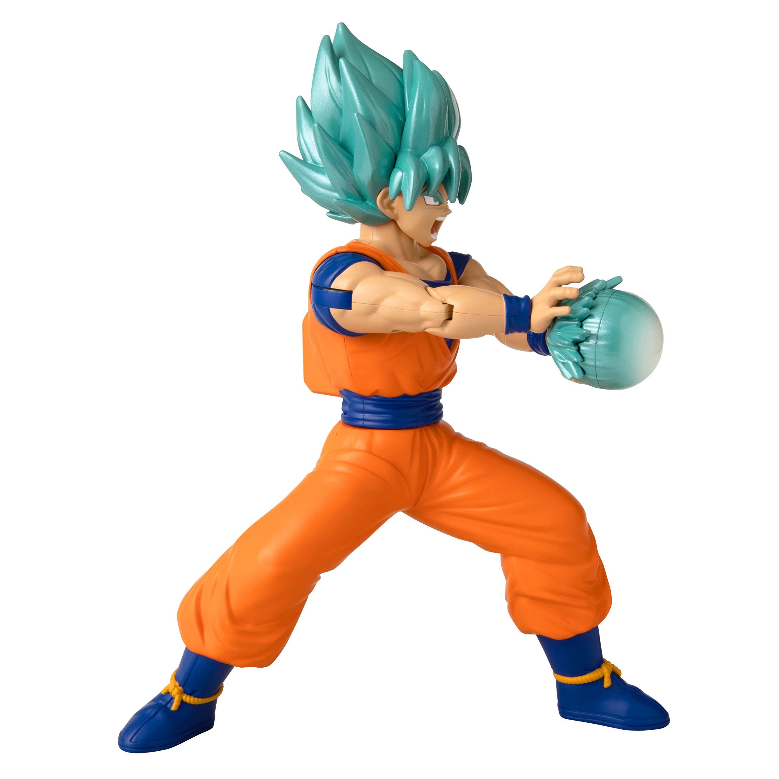 Bandai Namco Dragon Ball Super Blue Goku figure pose view ideal for dynamic photography.