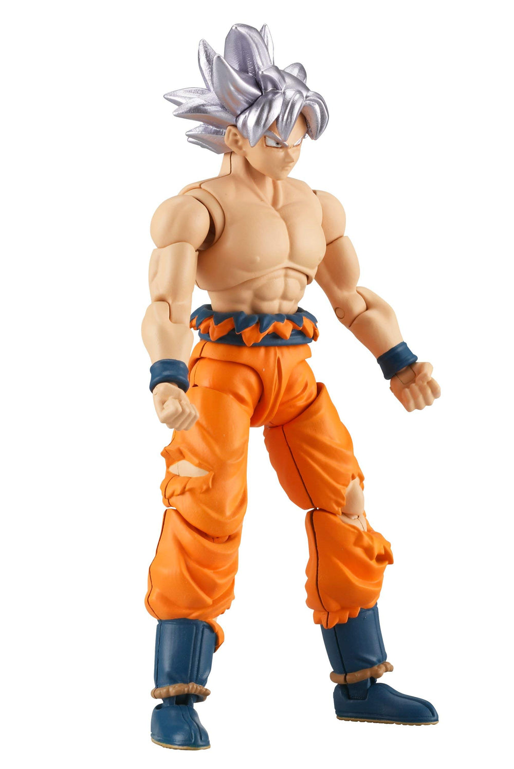 Bandai Namco Dragon Ball Super Goku Ultra Instinct figure, poseable design for dynamic battle reenactments