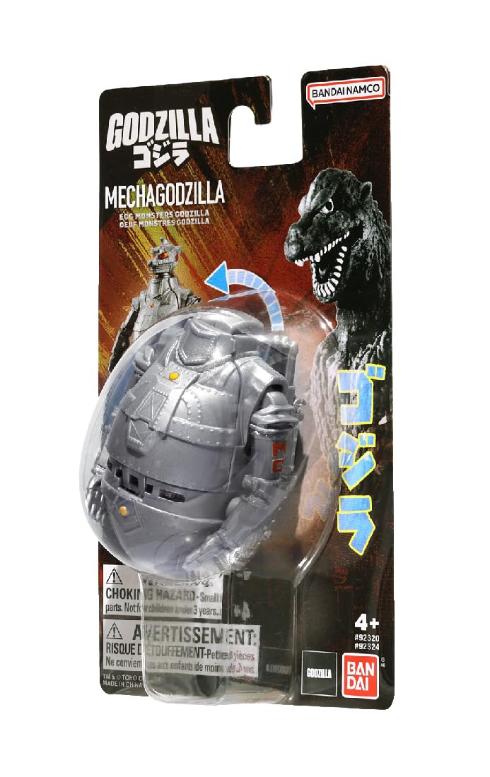 Bandai Namco Godzilla Mecha Godzilla transforming egg figure, ideal for kids and collectors.