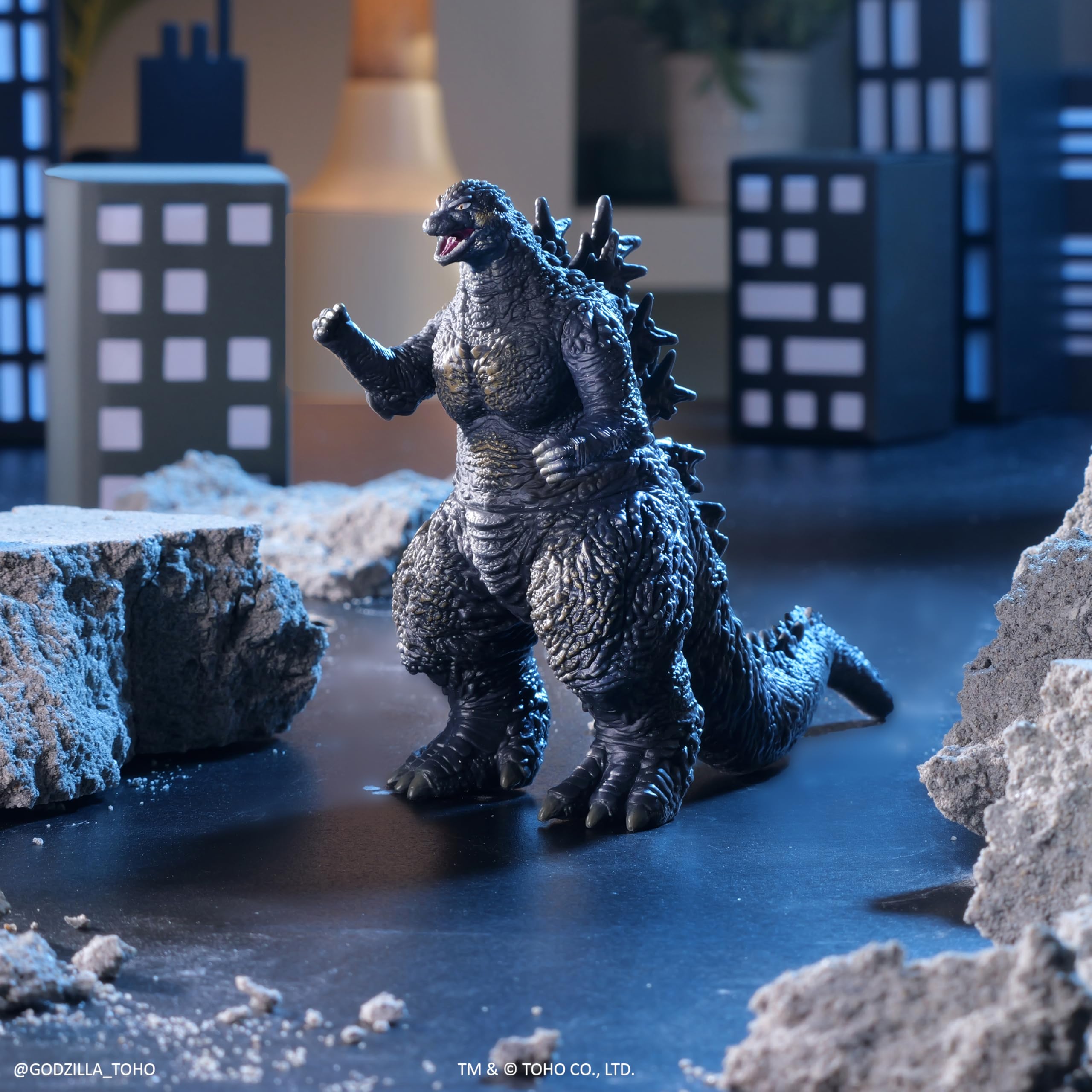 Bandai Namco Godzilla Minus One 5-inch soft vinyl figure on shelf for display