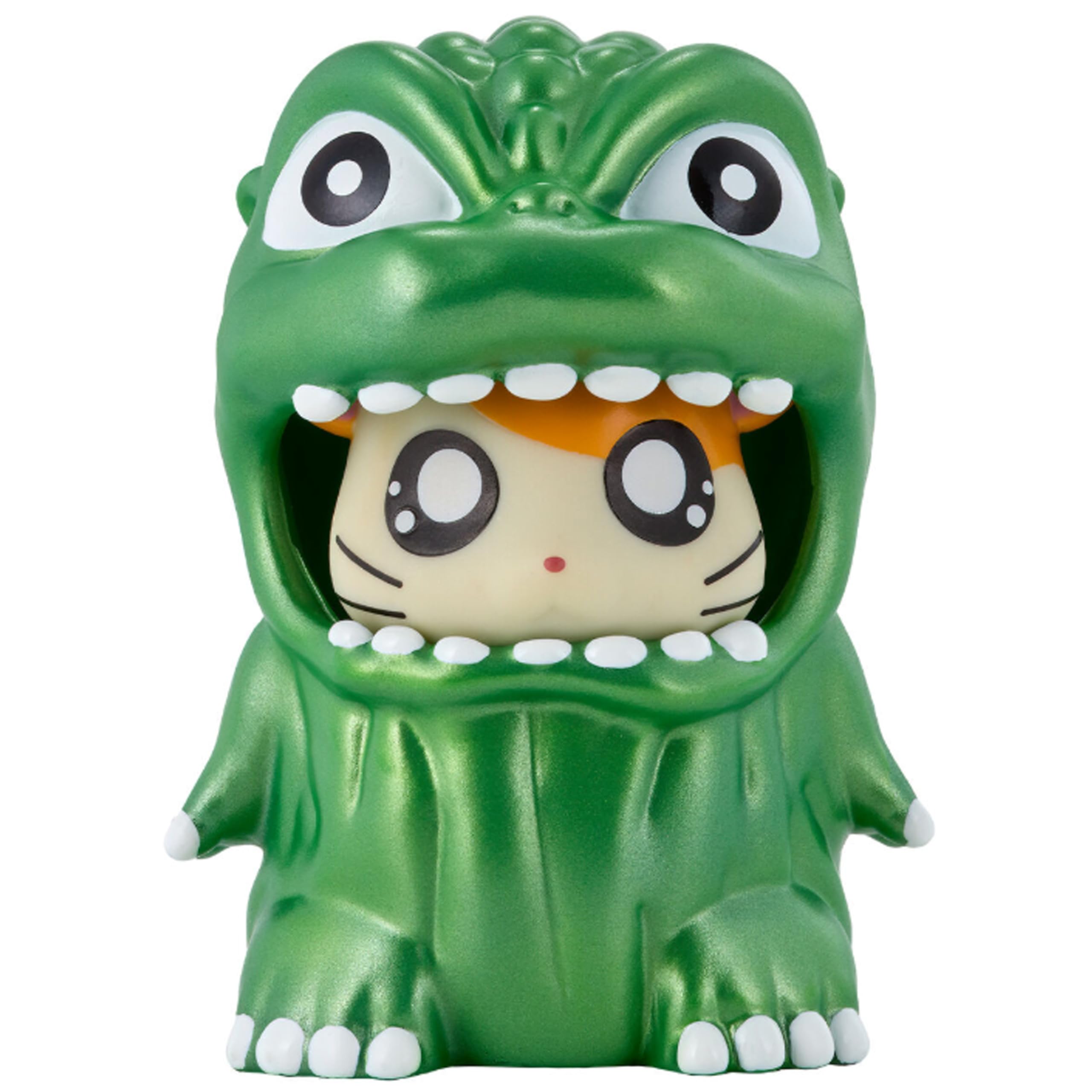 Bandai Namco Godziham-Kun metallic green figure for display and collectible appeal.