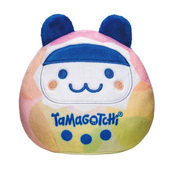 Bandai Namco Nui Tamagotchi Mimitchi Plush on a shelf, a charming 5.5-inch collectible.