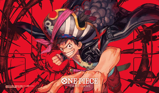 Bandai Namco One Piece play mat featuring Luffy, enhances gameplay clarity and card handling