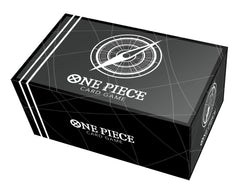 BANDAI One Piece Card Game storage box, standard black, keeps decks organized and protected.