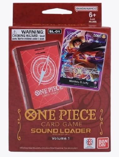 Bandai One Piece TCG Sound Loader Case shows exclusive OP05-060 Luffy promo card, a collectible included.
