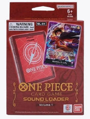 Bandai One Piece TCG Sound Loader Case shows exclusive OP05-060 Luffy promo card, a collectible included.