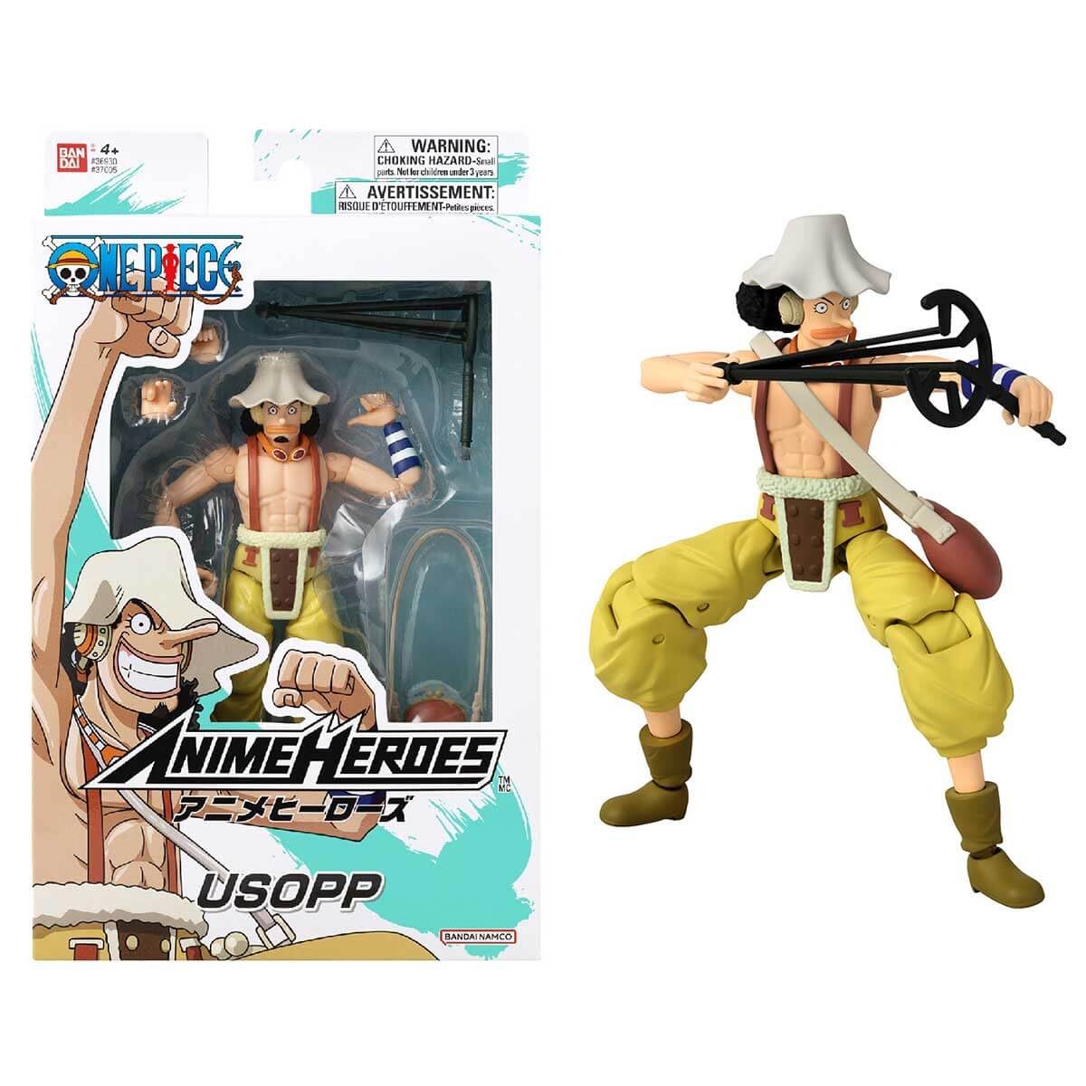 Bandai Usopp figure 17cm, highly articulated for poseable display