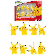 Bandai Pokémon 8 Battle Figures Pikachu pack in dynamic poses for play and display.