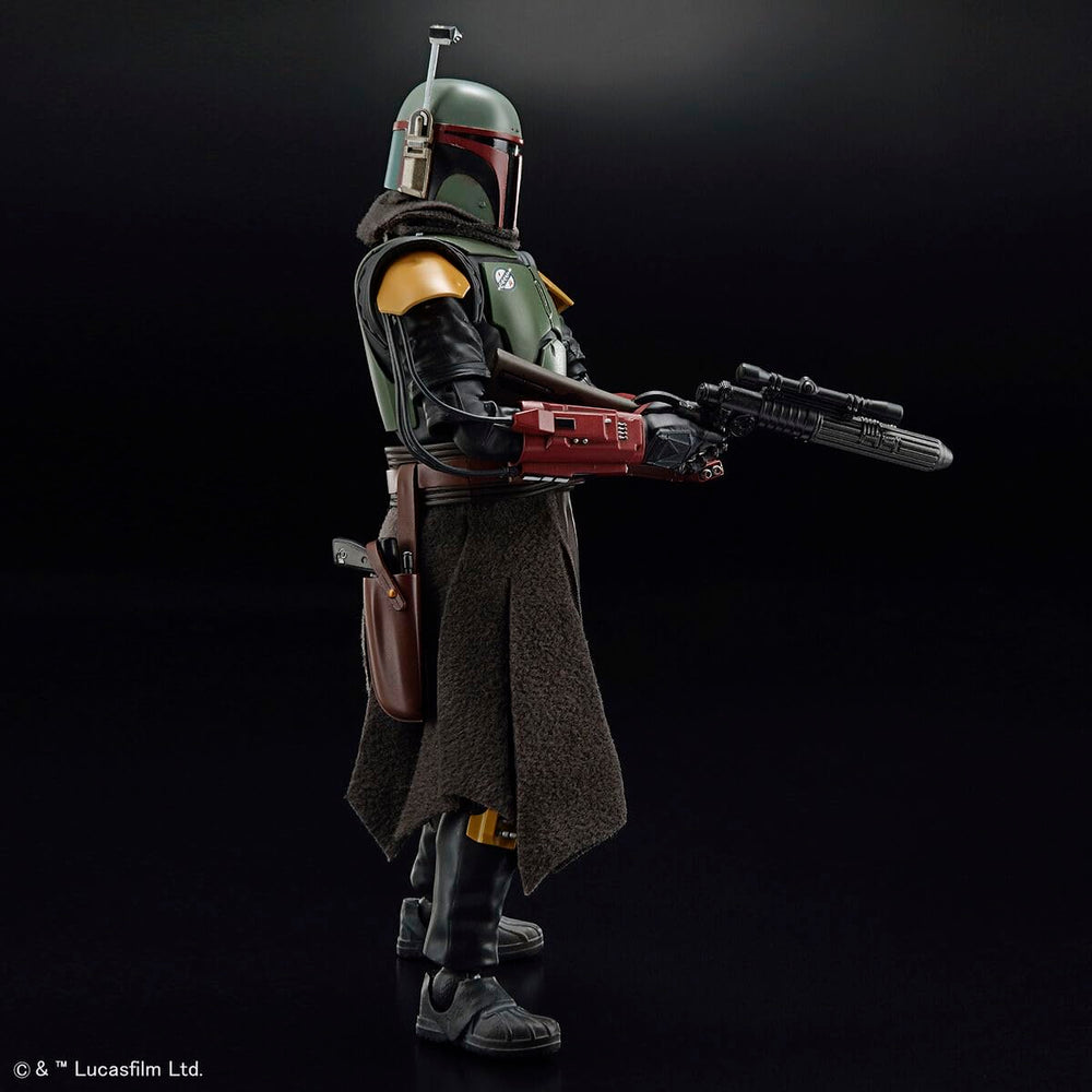 Bandai Spirits Boba Fett Mandalorian Ver blaster rifle included for authentic accessories.
