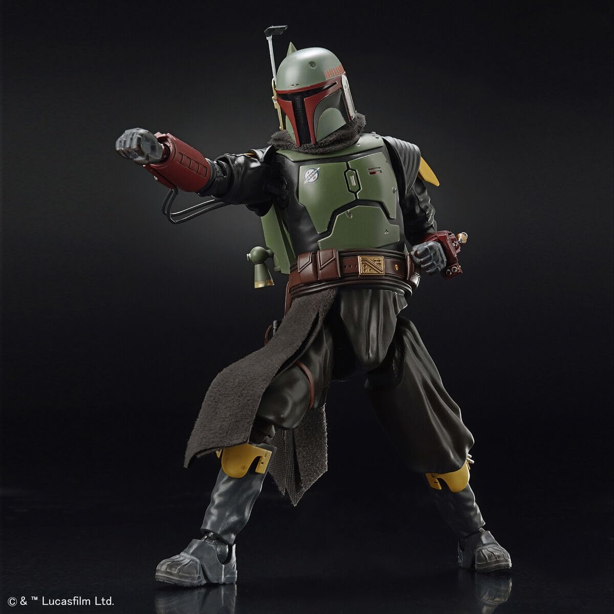 Bandai Spirits Boba Fett Mandalorian Ver licensing label on box confirms official product.