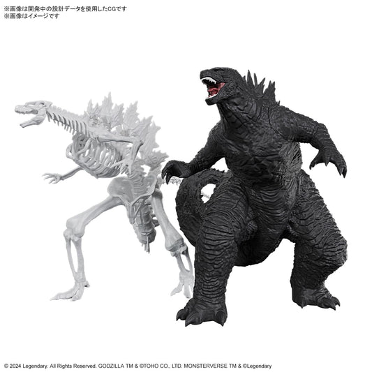 Bandai Spirits Godzilla x Kong model kit skeleton-inside display option.