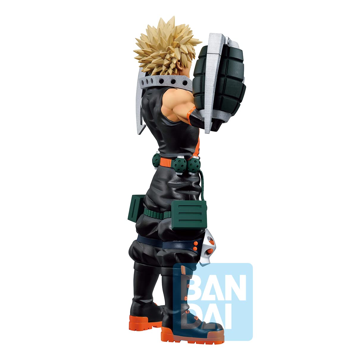 Bandai Spirits Ichibansho Katsuki Bakugo VS display stand supports focused hero setups.