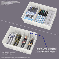 Interior view of Bandai Spirits Multi Builders Case organizing tools and parts.