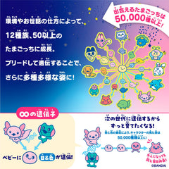 Bandai Tamagotchi Paradise Blue Water breed system with diverse lineages