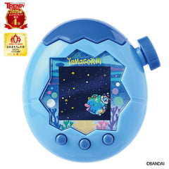 Bandai Tamagotchi Paradise Blue Water dial-zoom demonstrates care levels from cell to space