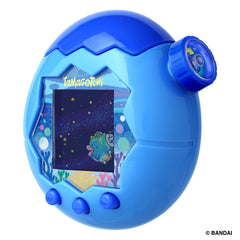 Bandai Tamagotchi Paradise Blue Water screen view highlights growth and feeding routines