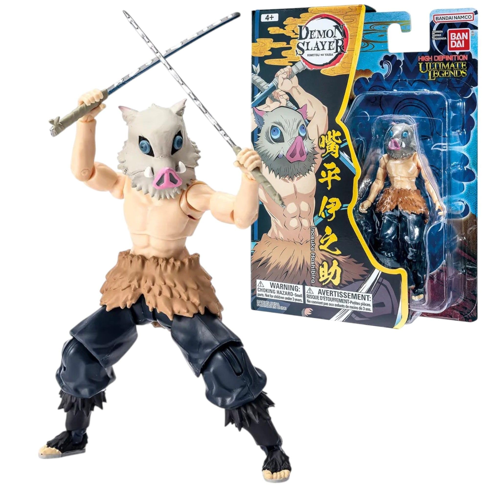 Bandai Ultimate Legends Inosuke Hashibira front view for display.