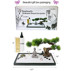 BangBangDa Zen Garden Kit artificial bonsai tree adds natural decor