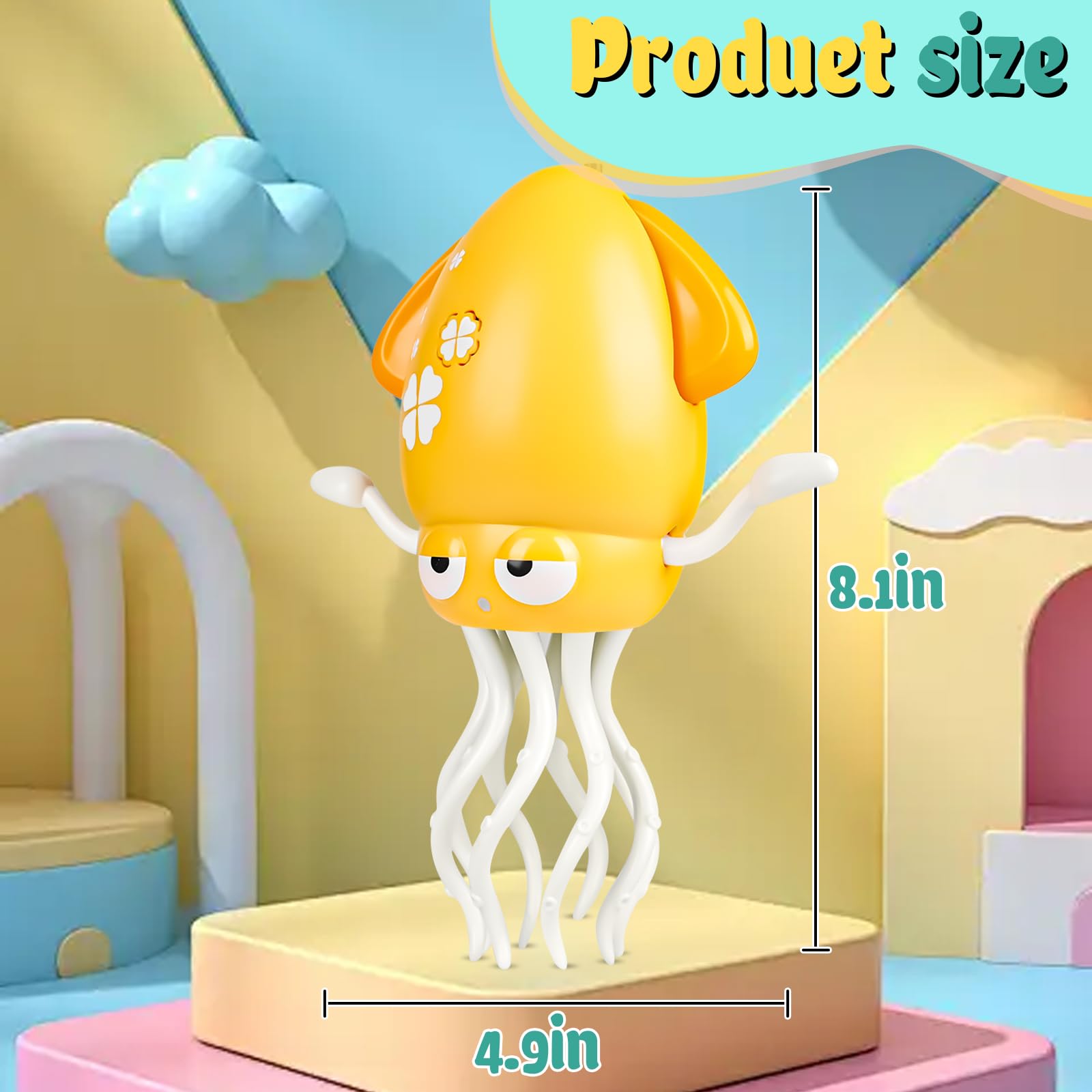 Bangzi Dancing Octopus toy includes a fishing rod for extended pretend play.