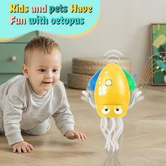 Bangzi Dancing Octopus toy LED lights boost visual tracking and attention.