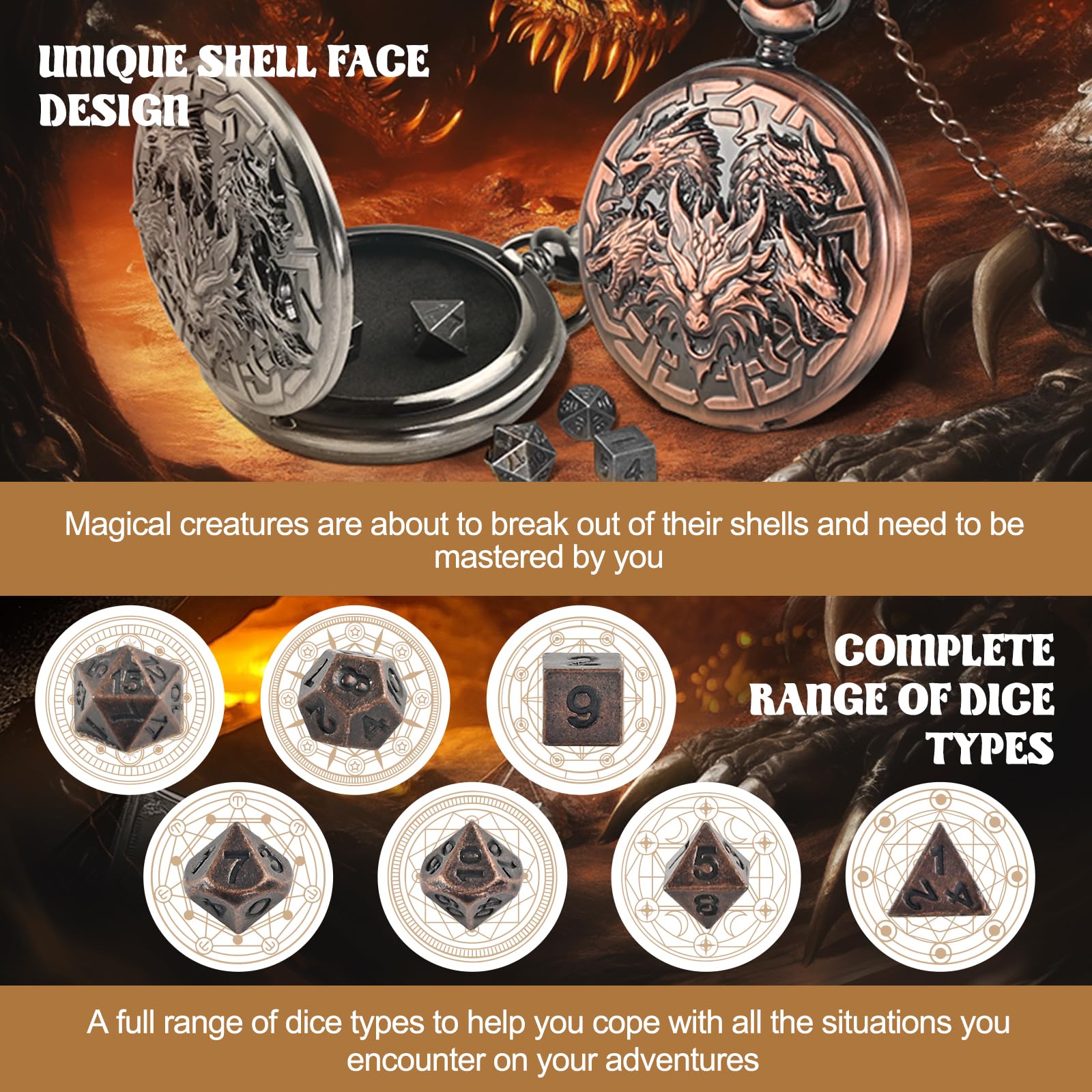 Banloga 6mm metal D&D dice offers compact portability for gaming.
